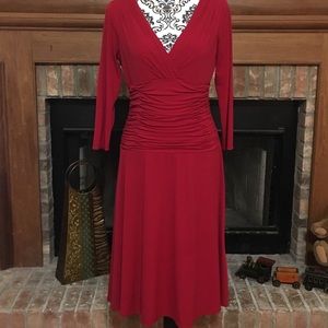 Maggy Boutique 3/4 Sleeve Ruby Red Dress
